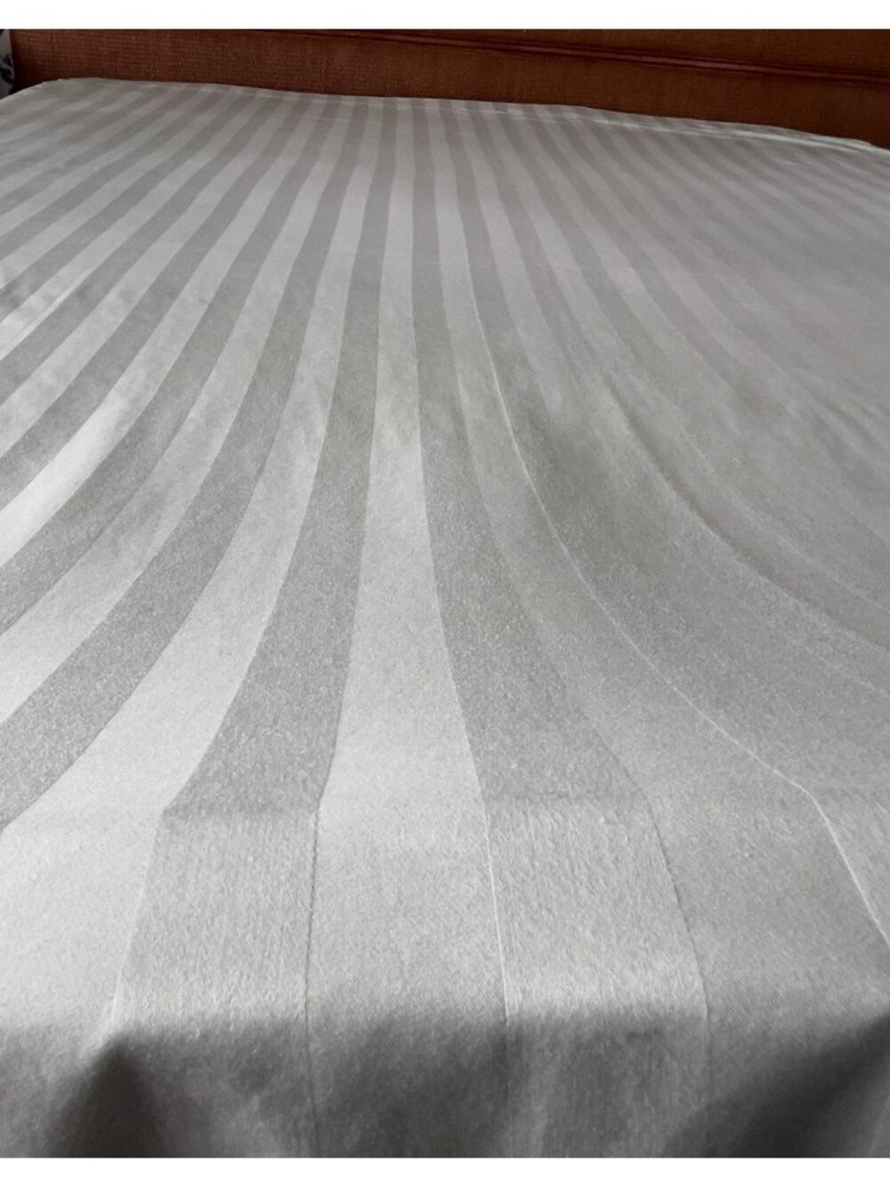 Charter Club TWIN FLAT Sheet 68" x 96" Misty Green Jacquard Stripe 100% Cotton